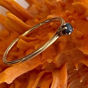 14k Solid Gold Stacking Sapphire Ring, Size 5